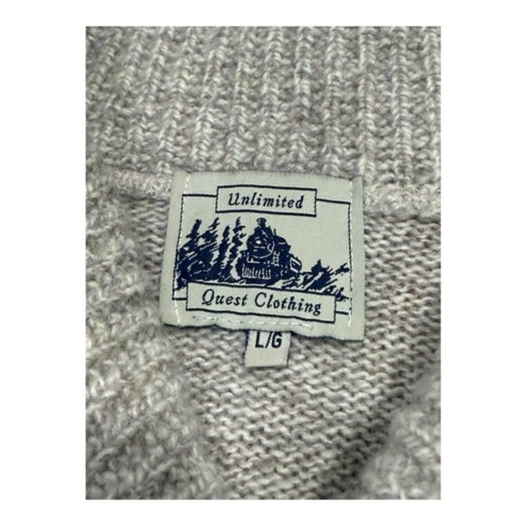 Unlimited Quest Sweater Mens Large Gray Wool Blend Shawl Collar Pullover Canada - Picture 6 of 10